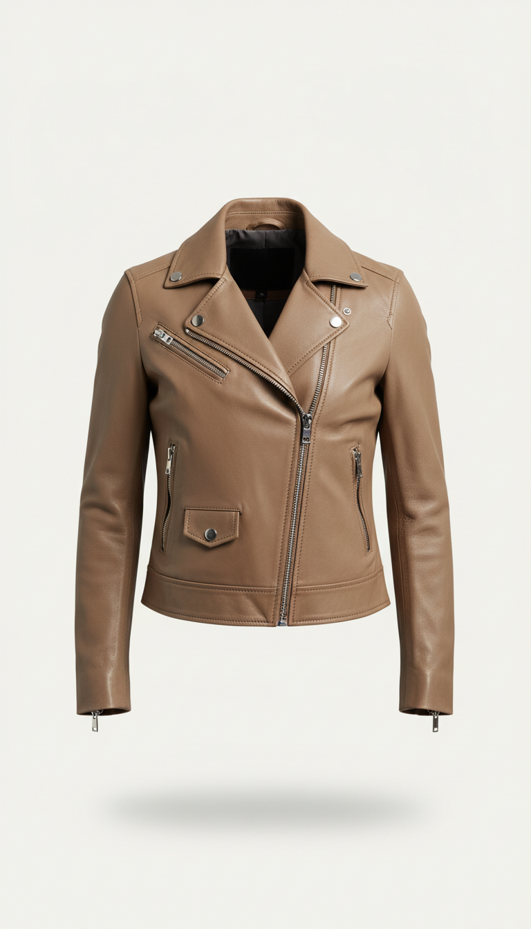 Minimalist Lambskin Bomber Jacket