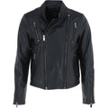 Kingswell Leather Side Zip Biker Jacket Black
