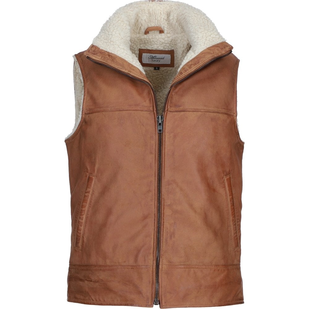 Men's Leather Waistcoat Tan