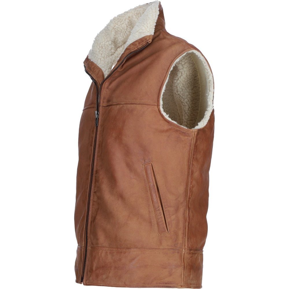 Men's Leather Waistcoat Tan