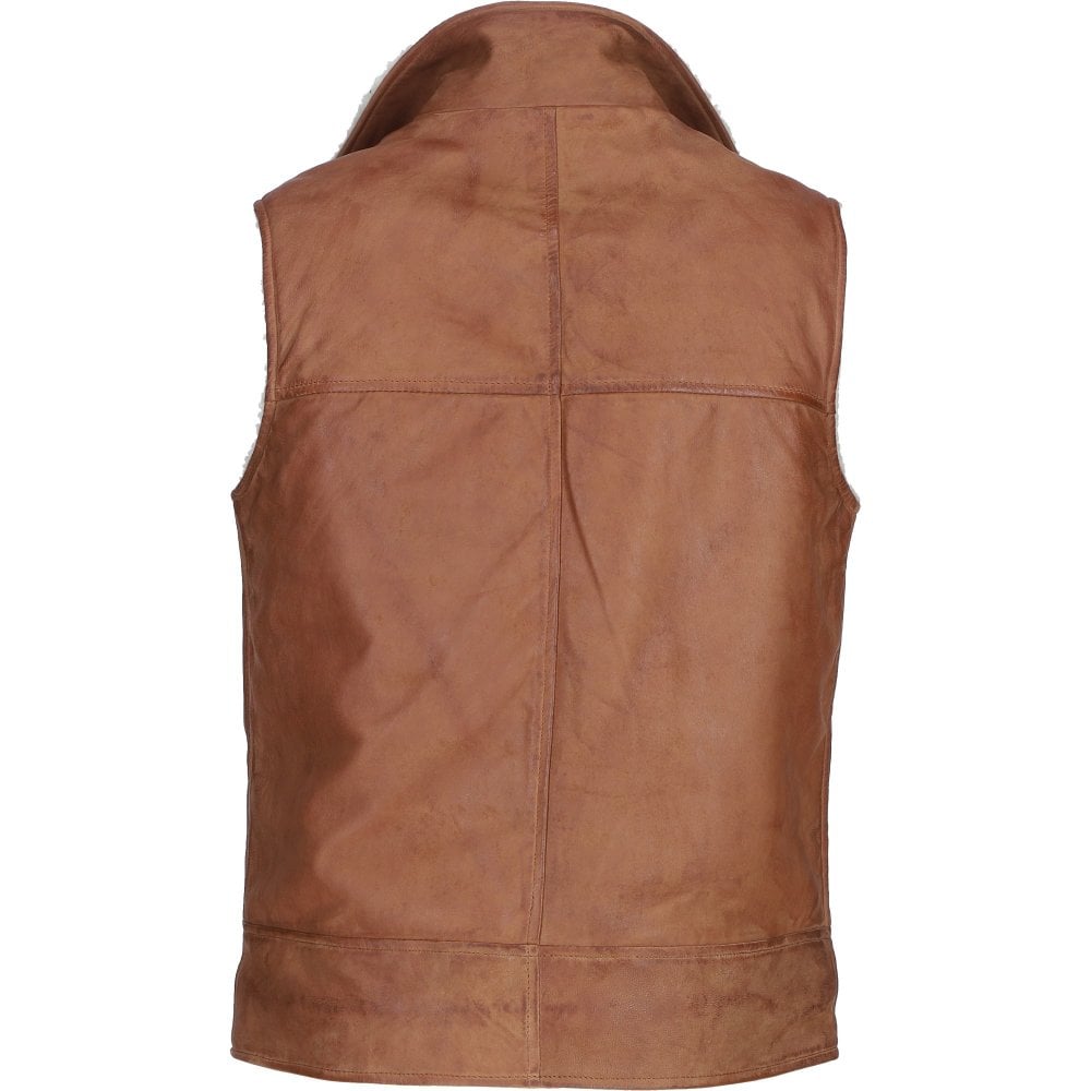Men's Leather Waistcoat Tan