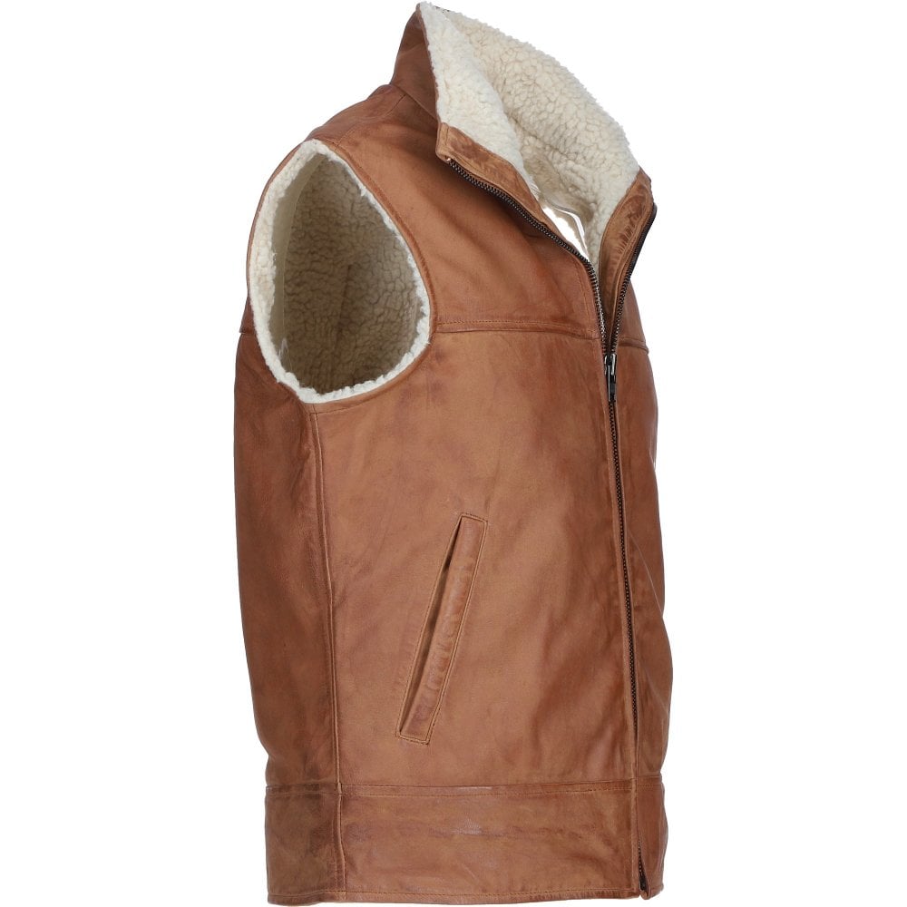 Men's Leather Waistcoat Tan