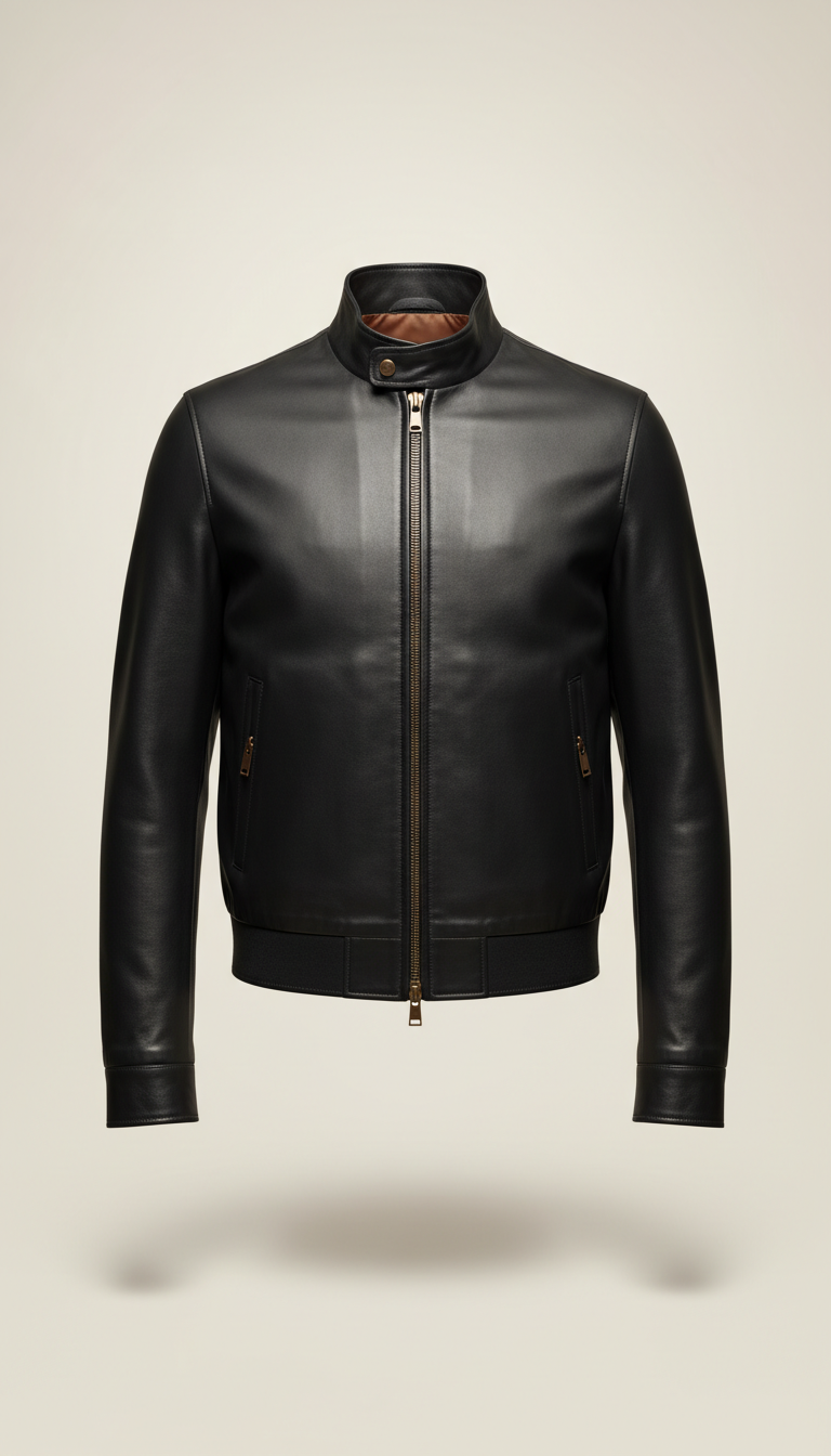 Full-Grain Leather Moto Jacket