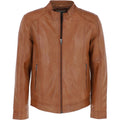 Leather Biker Jacket Tan