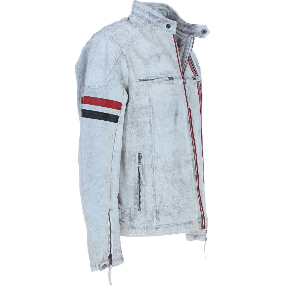 Leather Biker Jacket White
