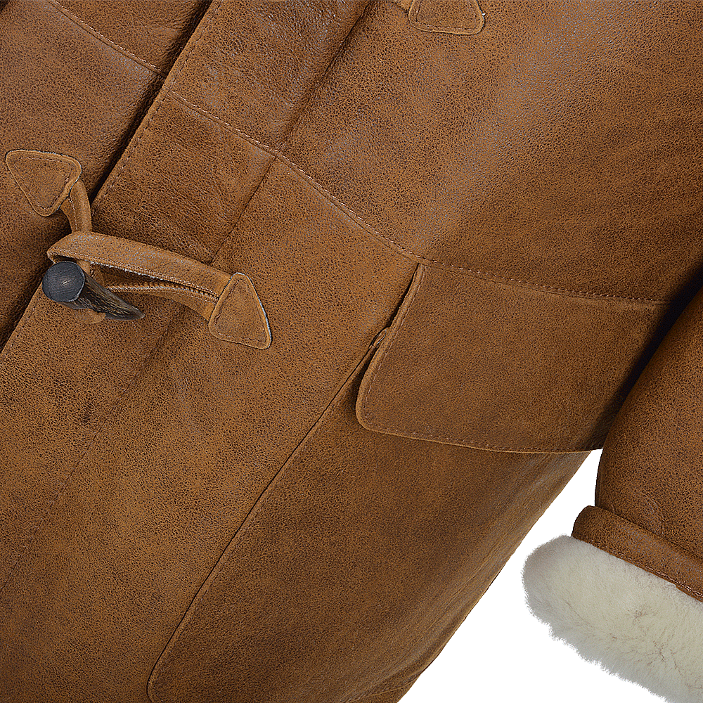 Kingswell Leather Men's Sheepskin Duffle Tan: