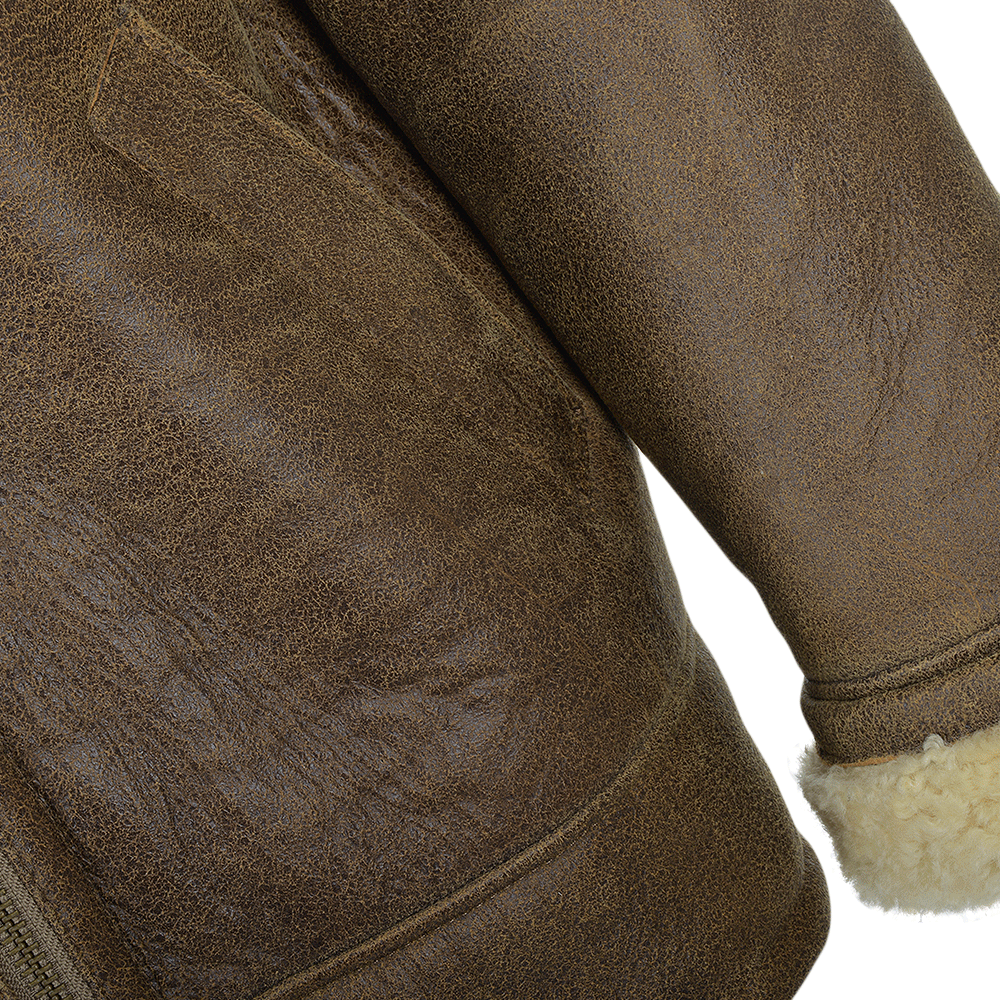 Kingswell Leather Sheepskin Flying Jacket Antique