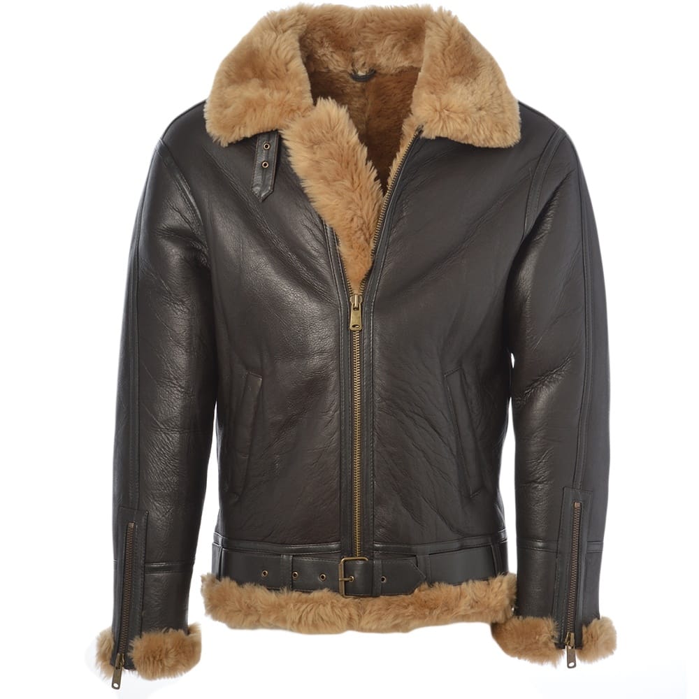 Kingswell Leather Men's Sheepskin Flying Jacket : Leo