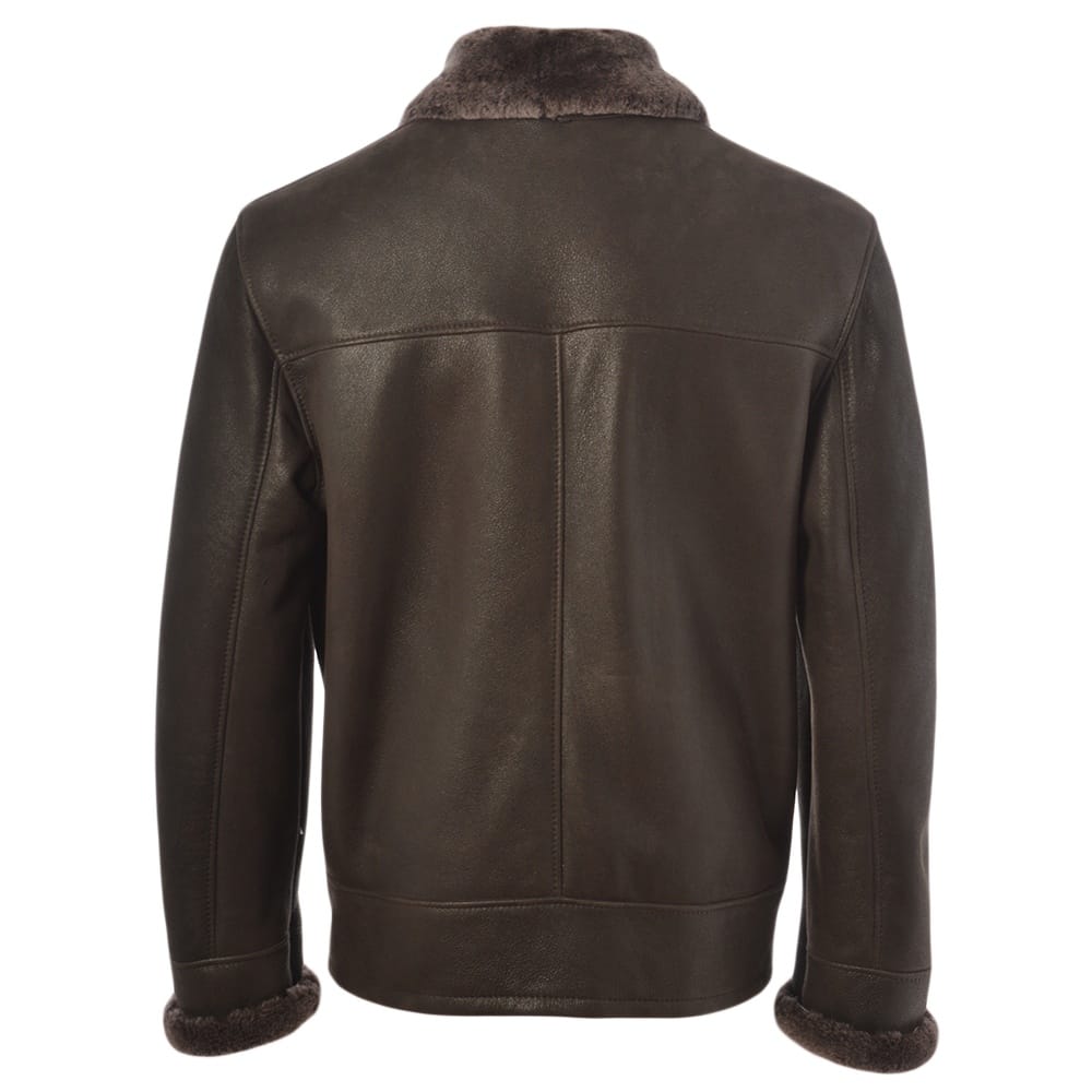 Kingswell Leather Sheepskin Flying Jacket Mouse Cotton