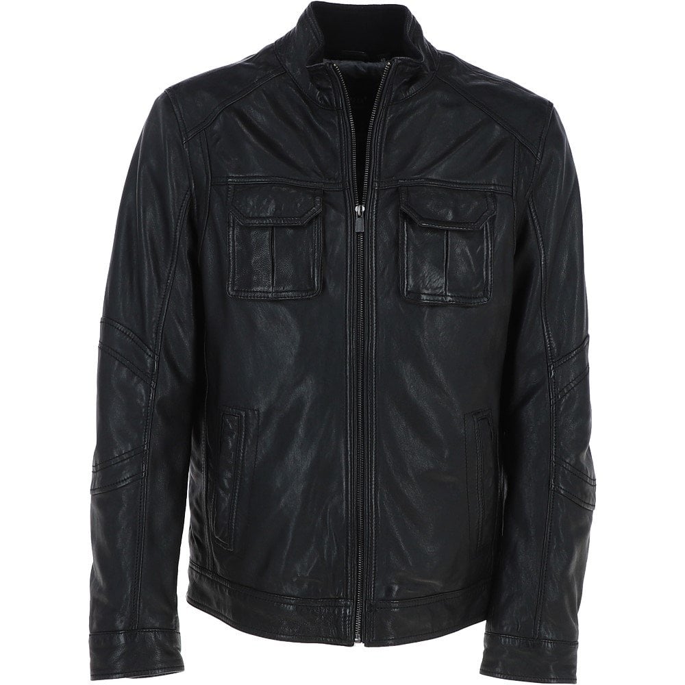 Kingswell Leather Mens Nappa Leather Jacket Black