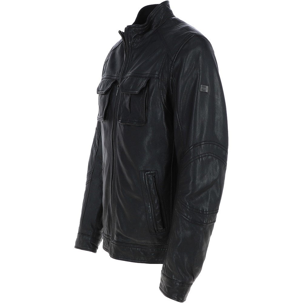 Kingswell Leather Mens Nappa Leather Jacket Black
