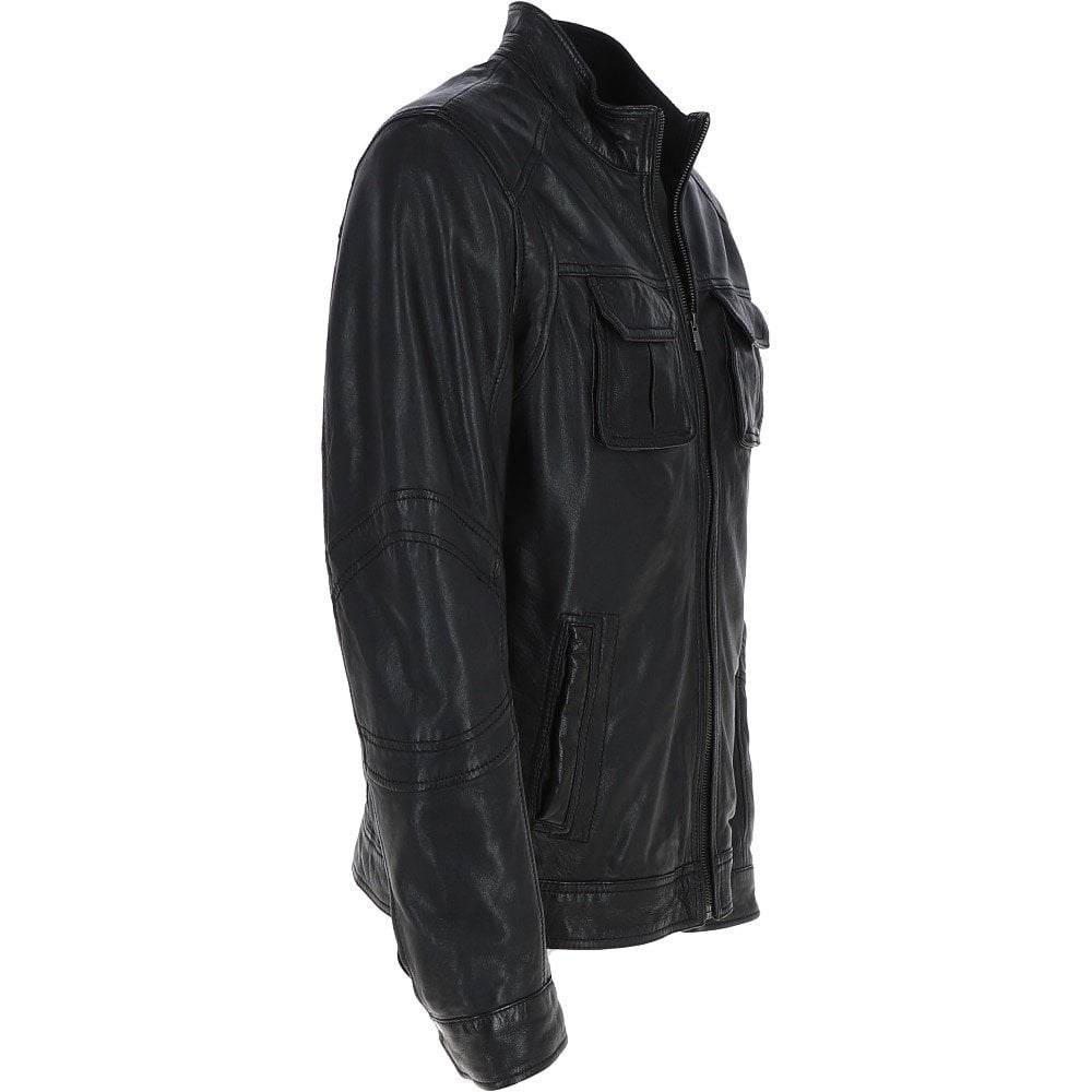 Kingswell Leather Mens Nappa Leather Jacket Black
